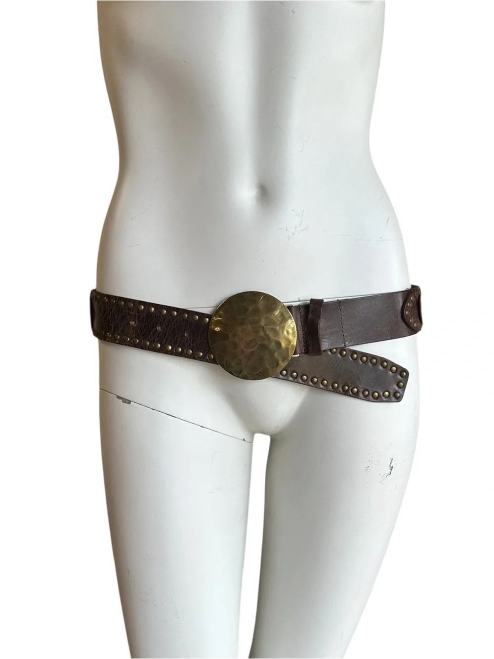 Vintage Y2K guess leather medallion waist belt boho